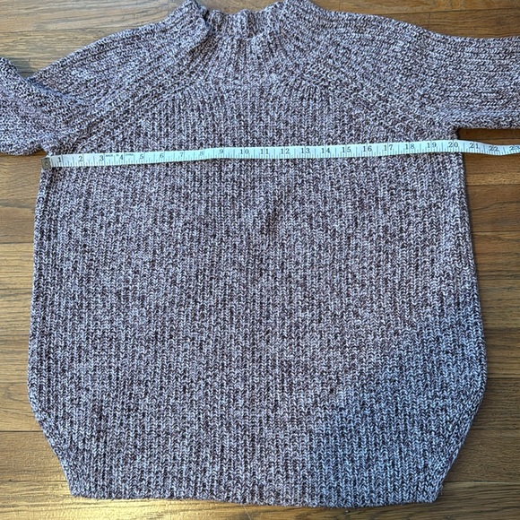 Loft maroon/white marled mock neck sweater. Size S. - Picture 5 of 10